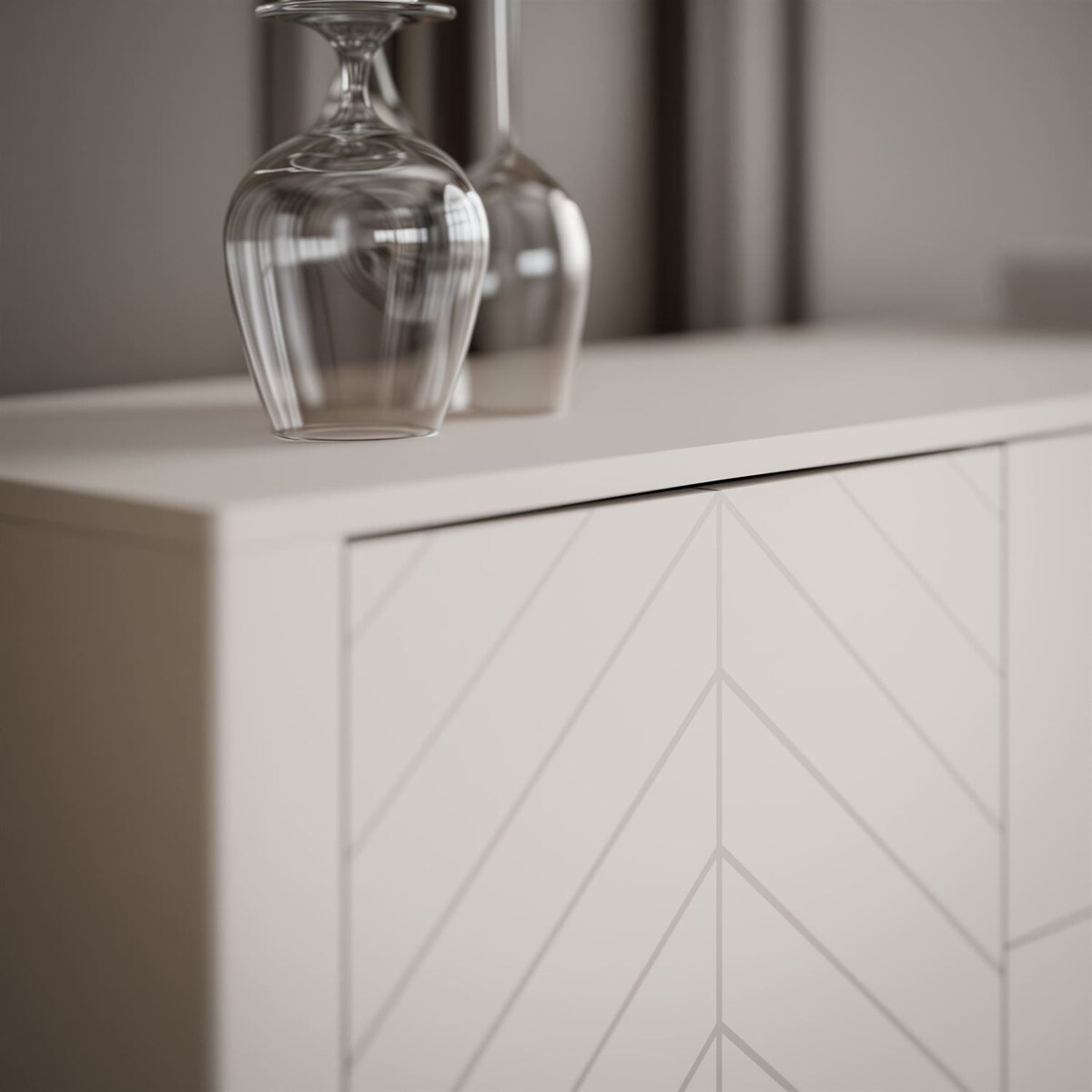 Dwudrzwiowa komoda z szufladami LUMI, kaszmir