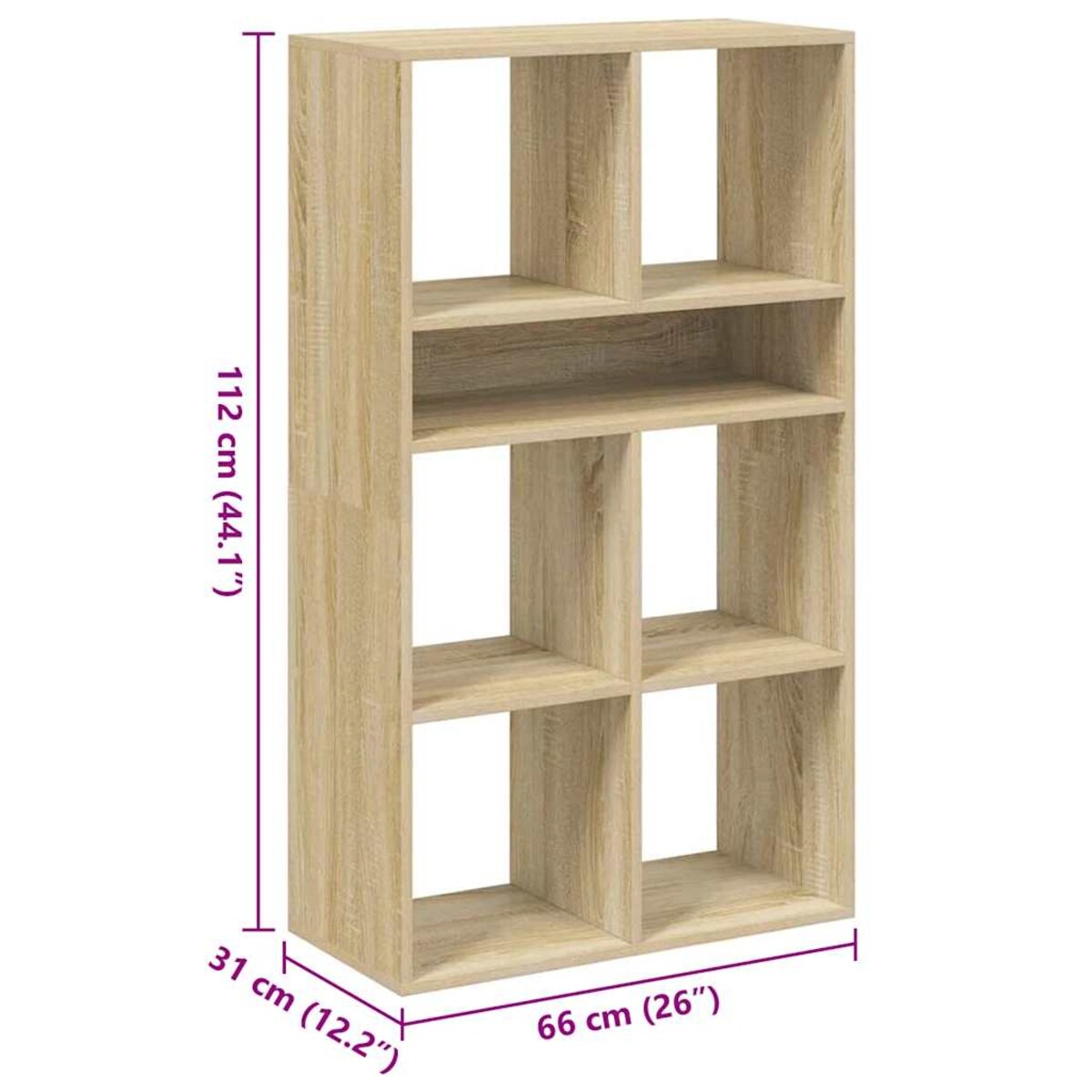 vidaXL Regał na książki, Sonoma Oak, materiał drewnopochodny