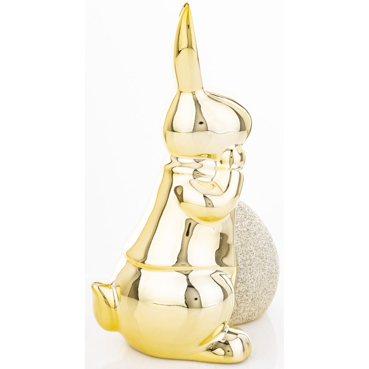 Dekoracja - złoty królik z jajkiem 18x10x11 cm