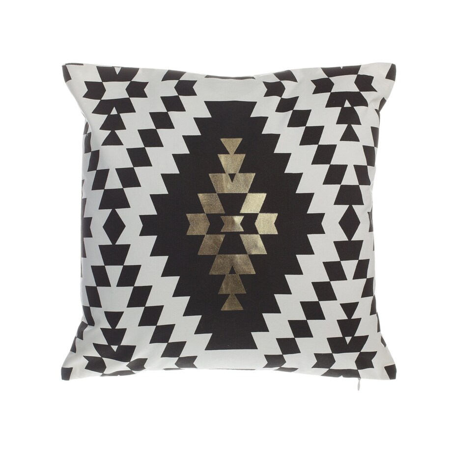2 bawełniane poduszki dekoracyjne w romby 45 x 45 cm czarno-białe COLEUS