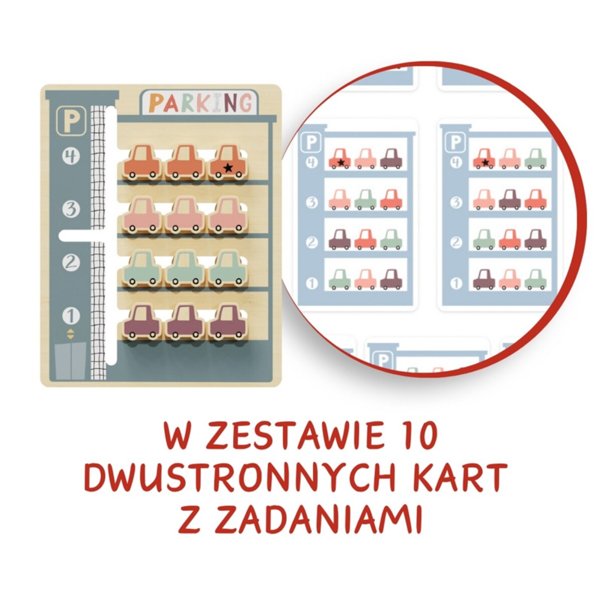 Parking - zabawka logiczna dla dzieci z kartami zadań 36 mies.+ Top Bright