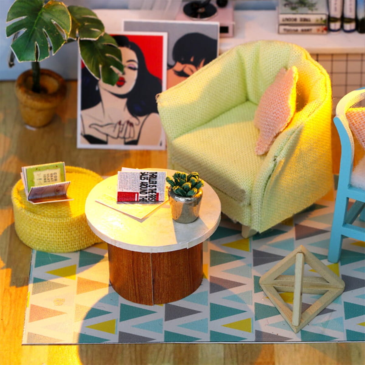 Miniaturowy domek - Błękitne retro