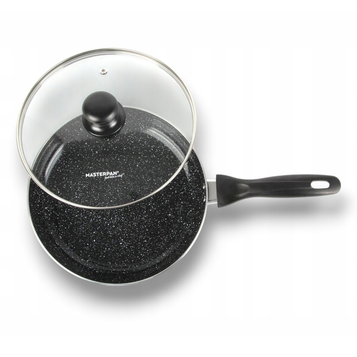 Patelnia Granitowa Pokrywka 28 Cm Plaster Miodu Indukcja Gaz 2.5L Wysoka 5.5