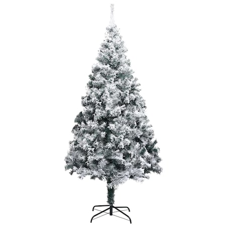 vidaXL Sztuczna choinka, flokowana śniegiem, zielona, 300 cm, PVC