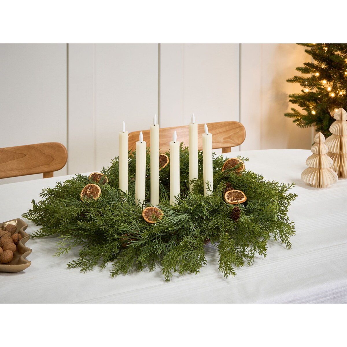 Zestaw 6 świec LED SAPHIR 24 cm Złamana biel