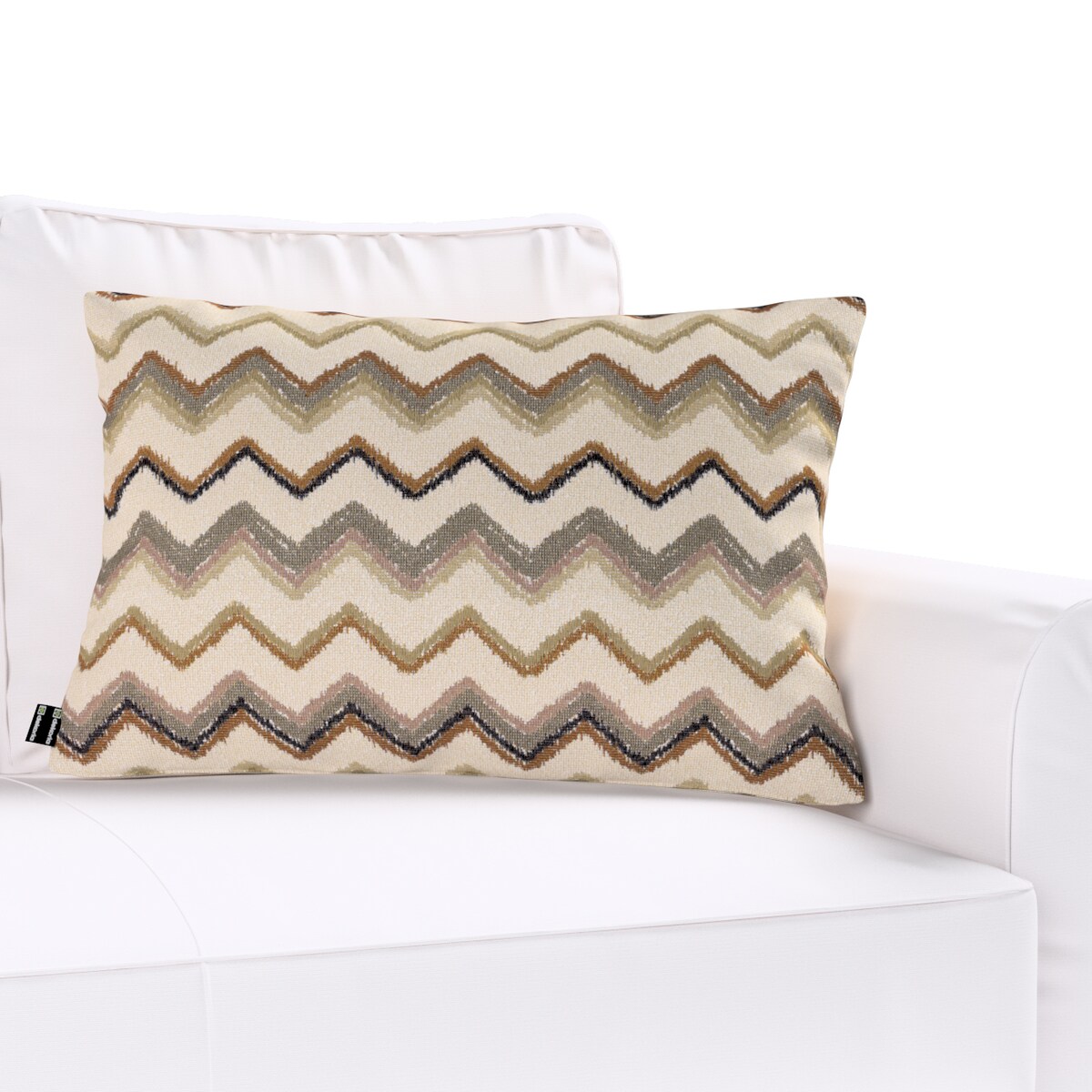 Poszewka Kinga na poduszkę prostokątną 60x40 beżowo-oliwkowy