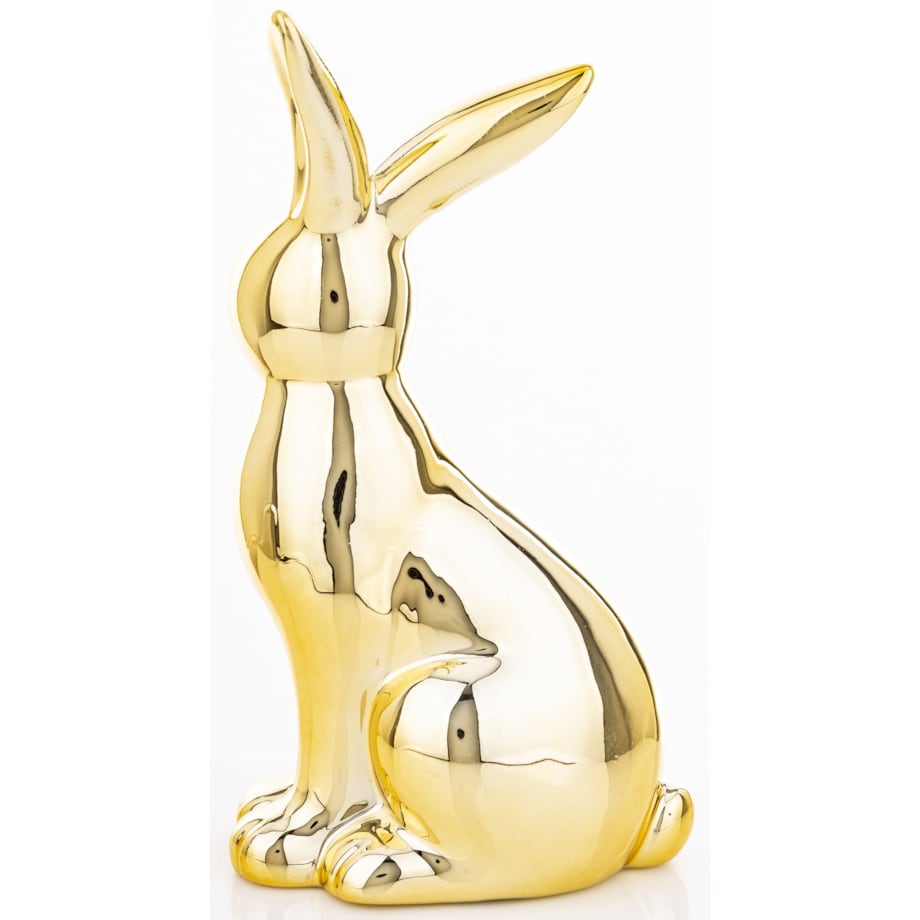 Dekoracja - złota figurka królika 23,5x14x8,5 cm CONIGLIO DORATO - III