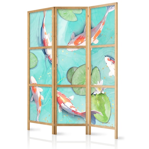 Parawan japoński Zwierzęta 135x172 cm 3-częściowy wielokolorowy