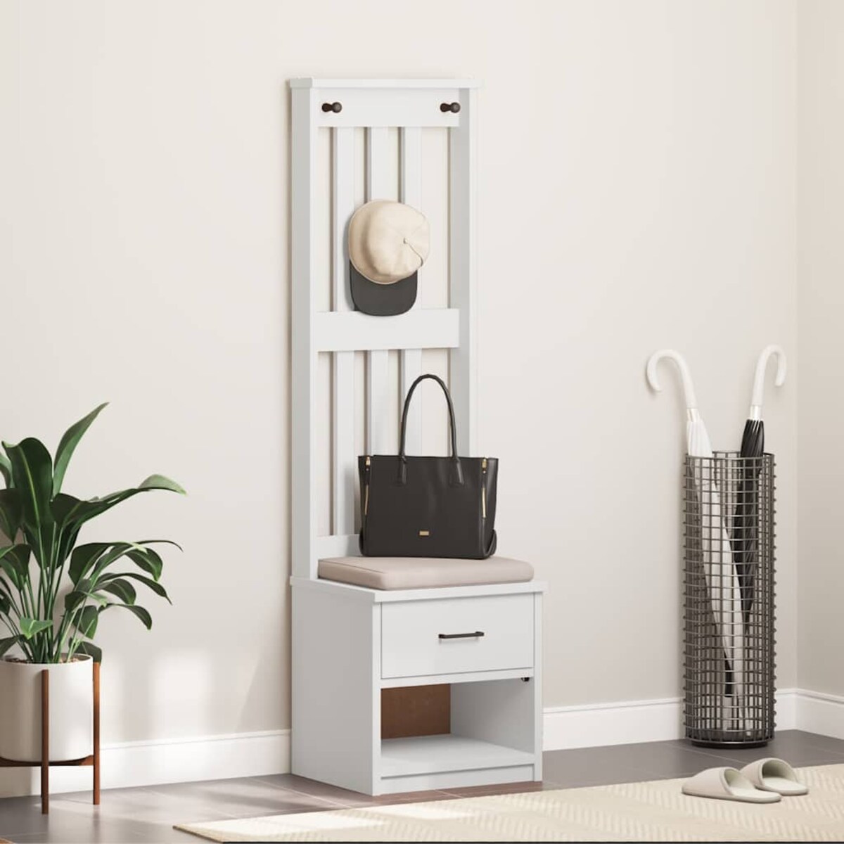 vidaXL Drzewko ogrodowe „SANDNES” białe lite drewno sosnowe