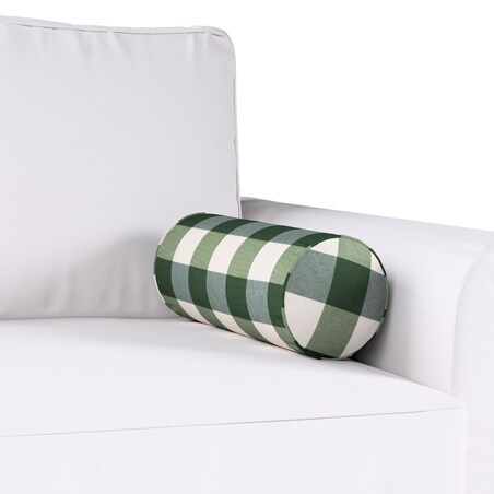 Poduszka wałek prosty, zielono-biała krata (5,5x5,5cm), Ø16 x 40 cm, Christmas