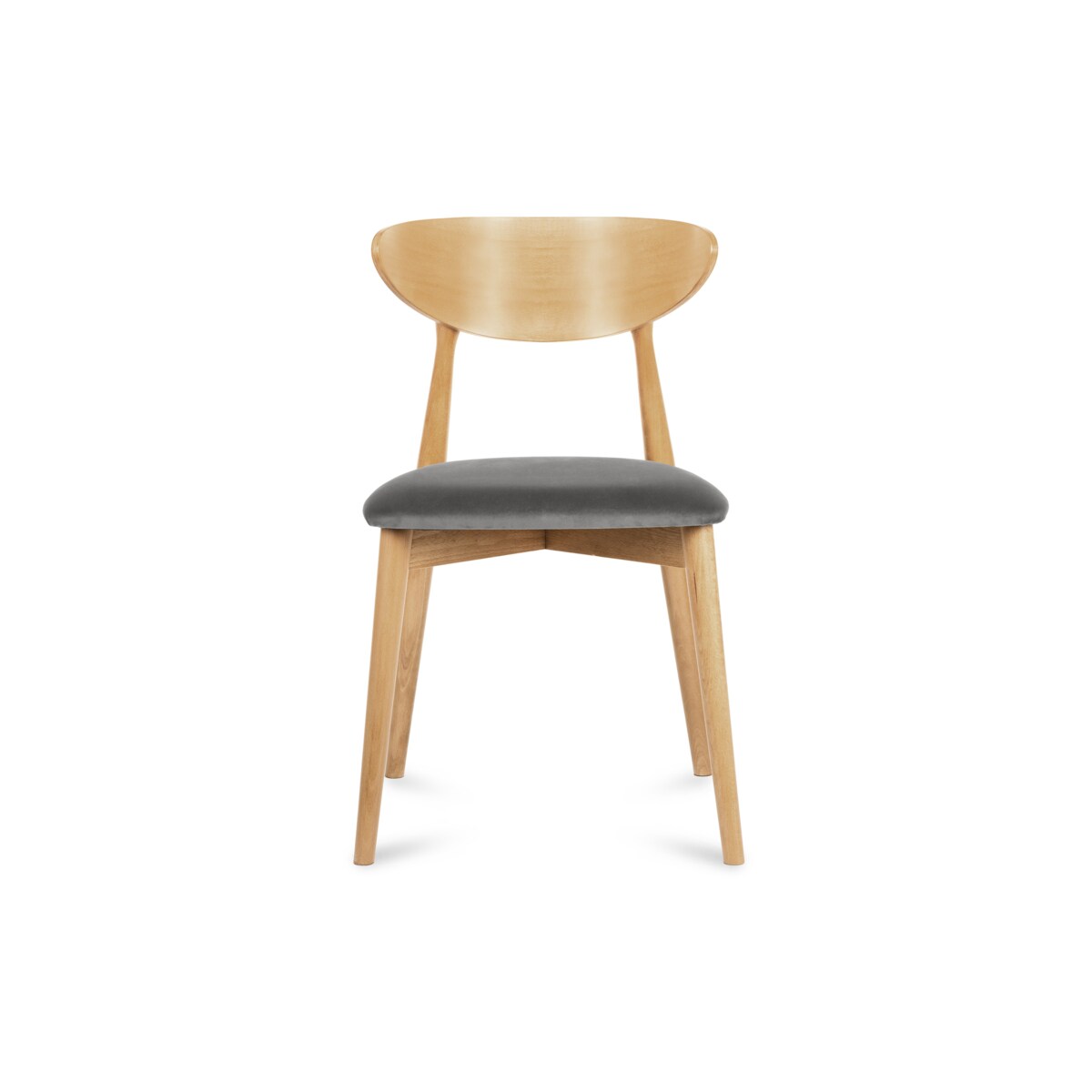 KONSIMO RABI drewniane krzesła 2 sztuki dąb szary welur