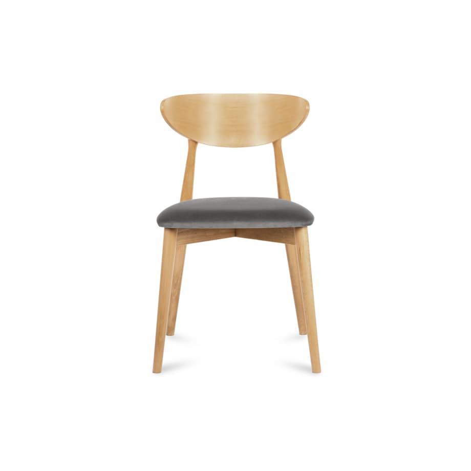 KONSIMO RABI drewniane krzesła 2 sztuki dąb szary welur