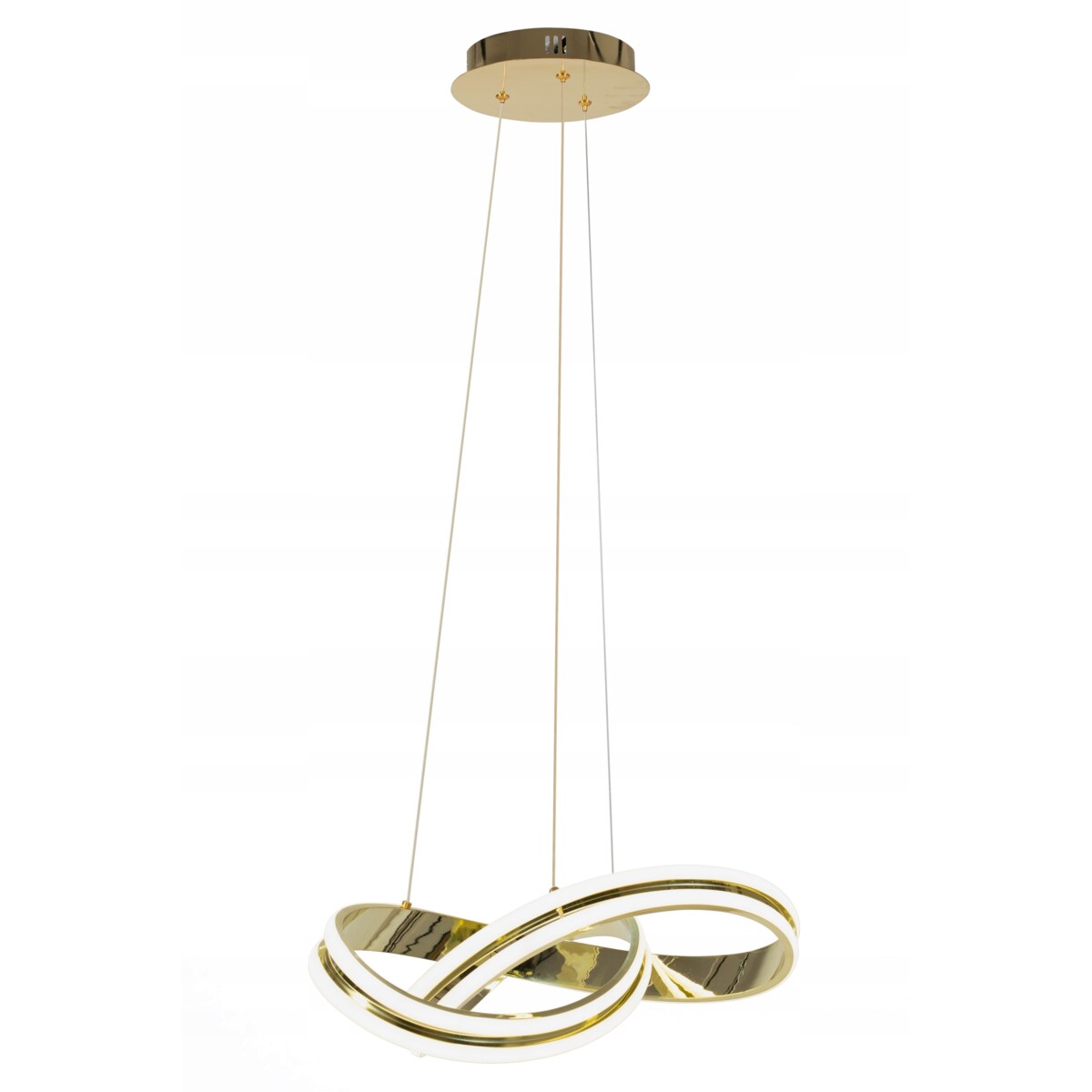 Lampa Sufitowa Wisząca Metal Ring Gold Led + Pilot