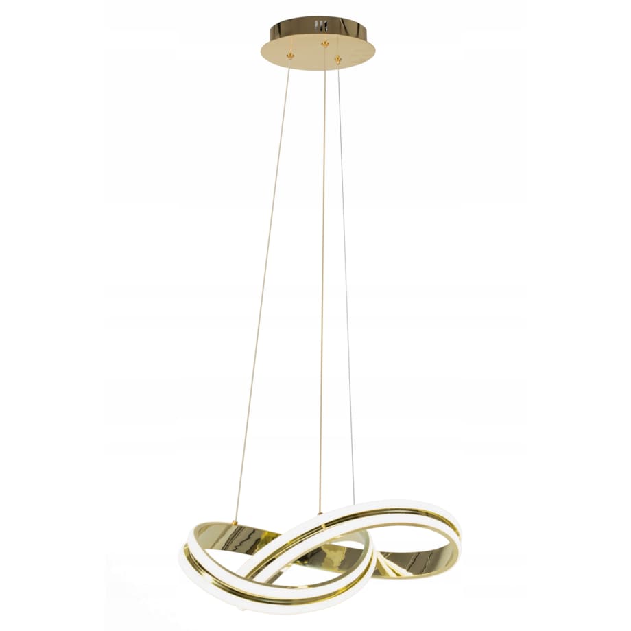 Lampa Sufitowa Wisząca Metal Ring Gold Led + Pilot
