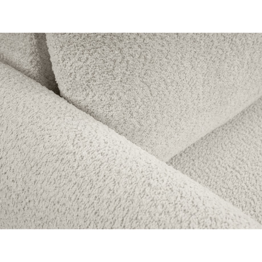 Narożnik DELI z funkcją spania na nóżkach, prawostronny, kremowy