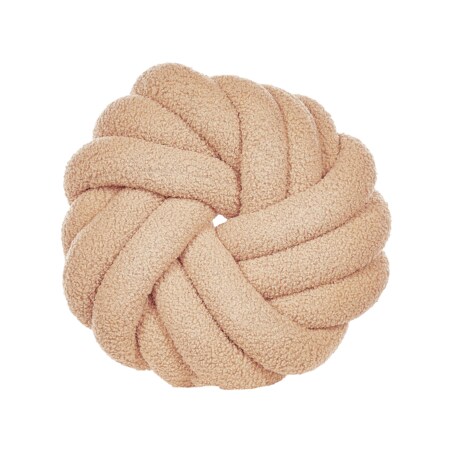 Poduszka dekoracyjna boucle supeł 31 x 31 cm beżowa AKOLA