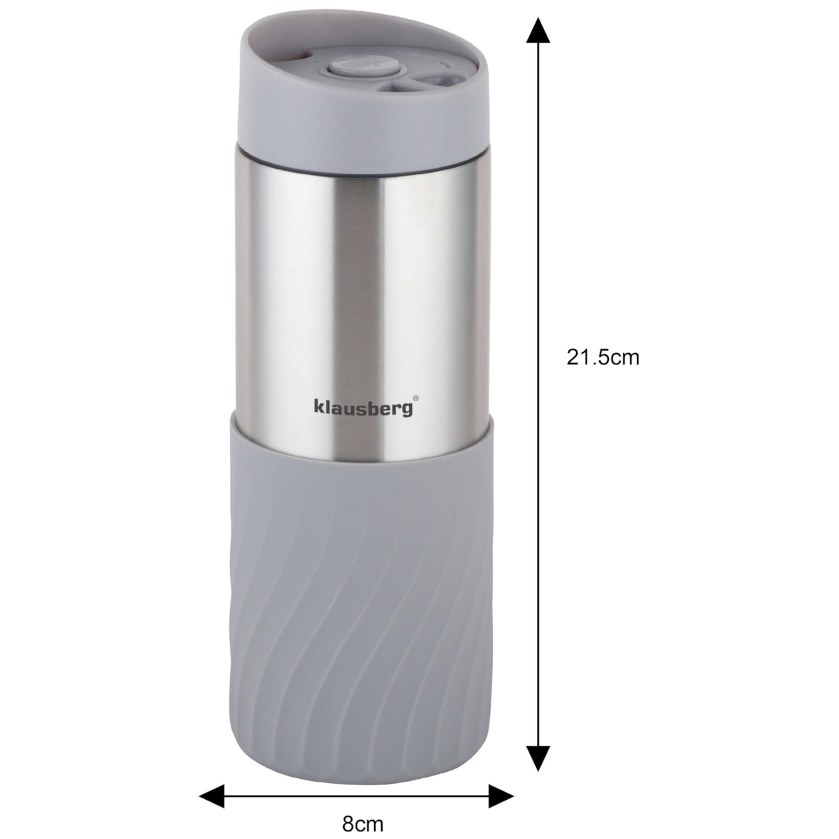 Kubek termiczny 400ml stal nierdzewna 18/8 KLAUSBERG szary