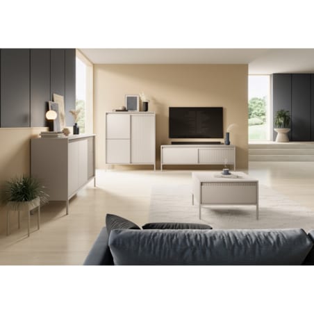 Komoda Wysoka 3D ENSO ryflowana, beżowa