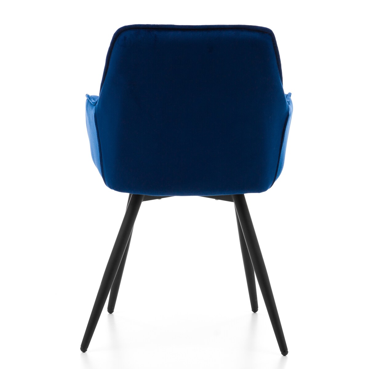 Krzesło tapicerowane pikowane do salonu jadalni welurowe SIENA granatowe