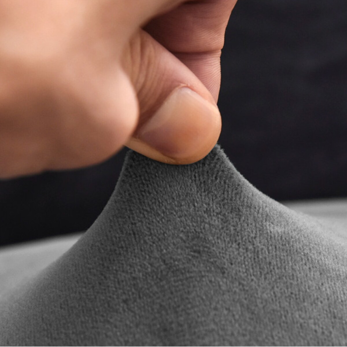 Pokrowiec Na Siedzisko Krzesła 50X50Cm Szary Welur