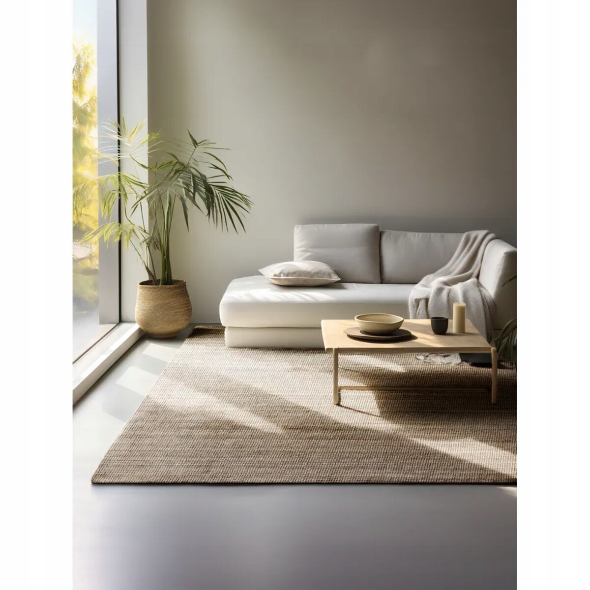 Dywan jutowy do salonu 160x230cm, naturalny beżowy dywan z juty