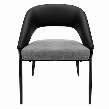 Krzesło welurowe plecione BERGAMO czarno-szare