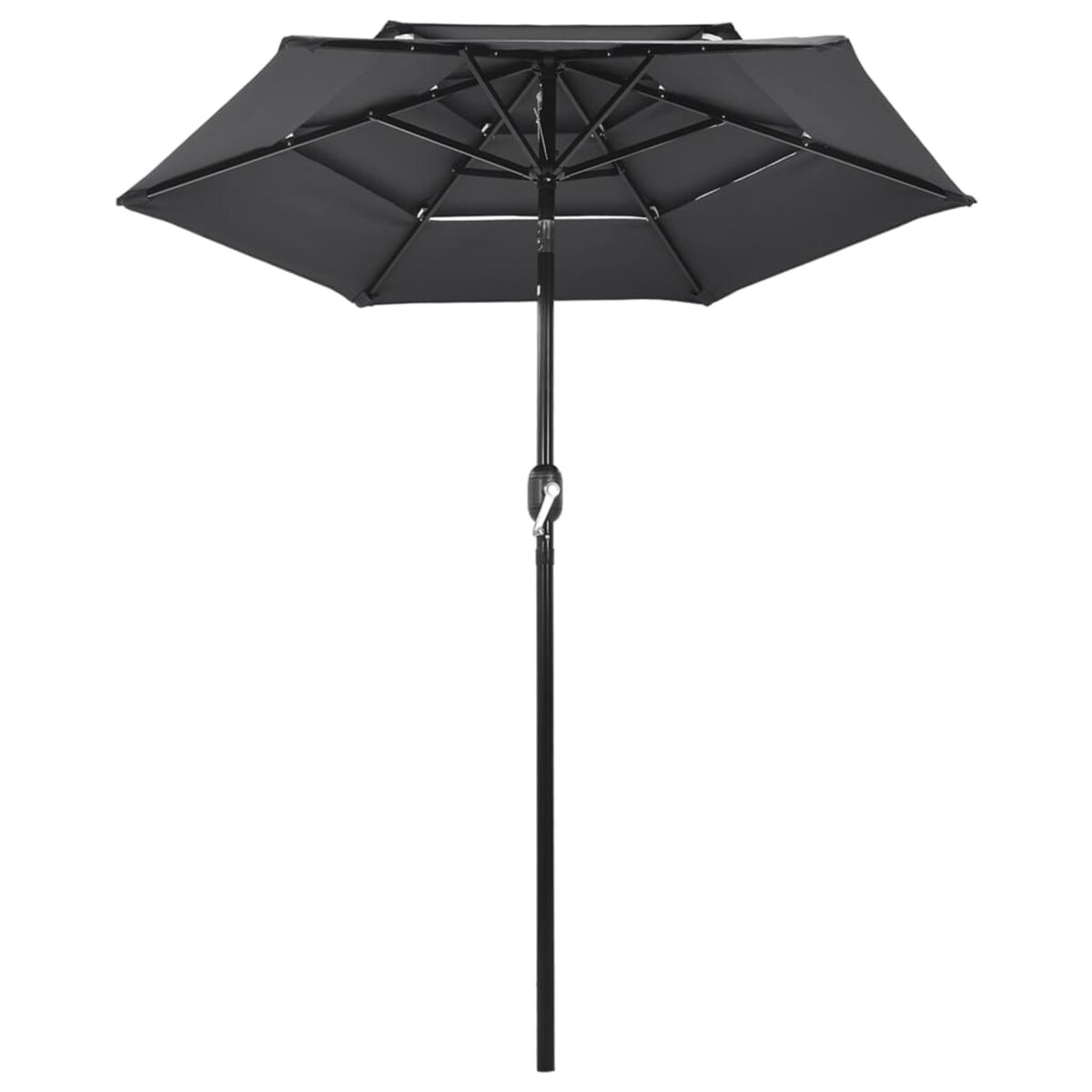 vidaXL 3-poziomowy parasol na aluminiowym słupku, antracytowy, 2 m
