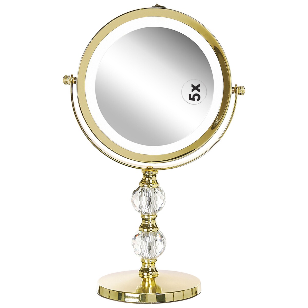 Lusterko kosmetyczne LED ø 18 cm złote CLAIRA