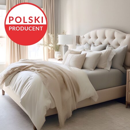 Prześcieradło z bawełny jersey z elastanem z gumką 200x220 kolor beż