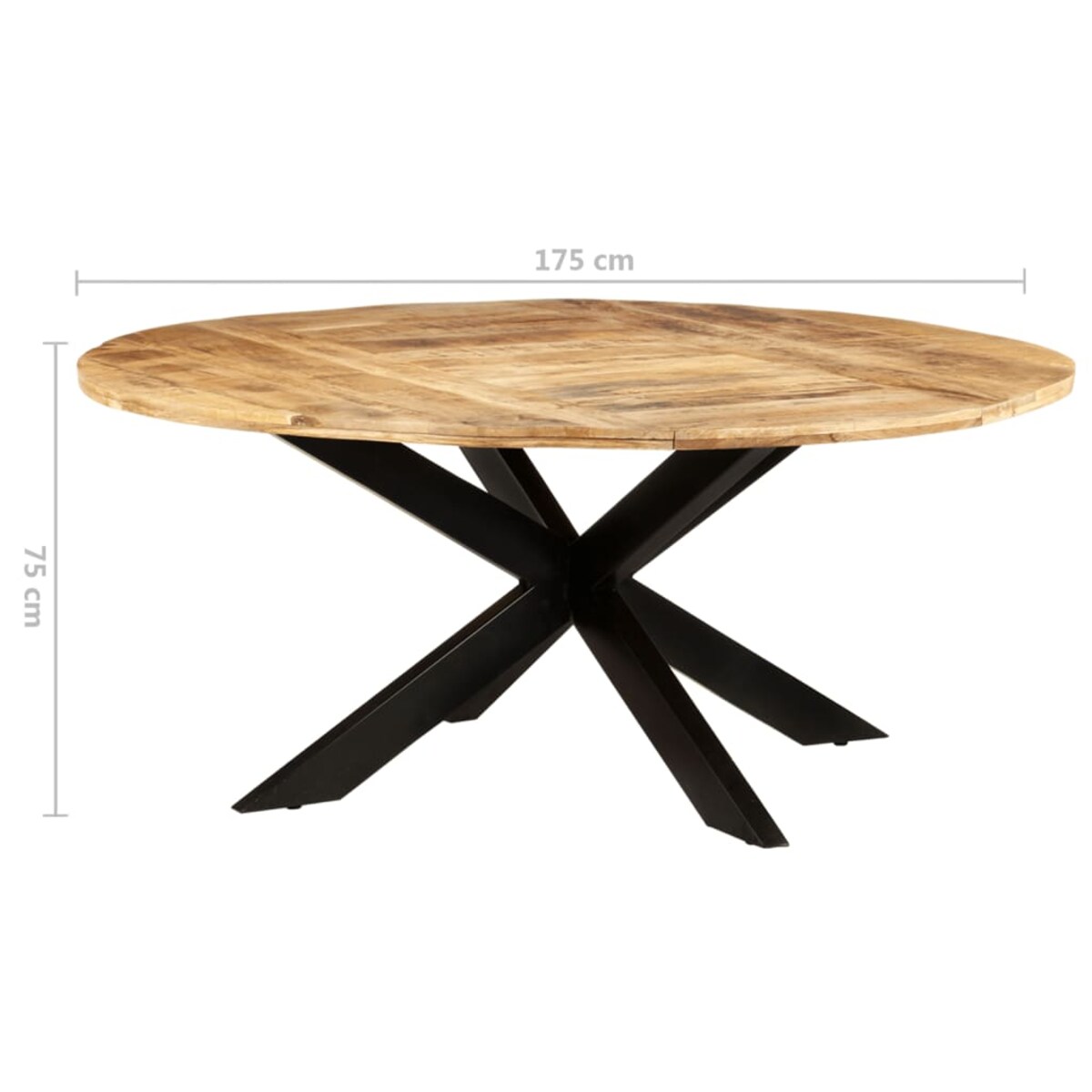 vidaXL Okrągły stół jadalniany, 175x75 cm, surowe drewno mango