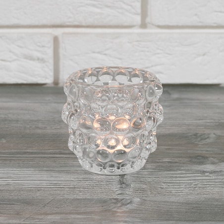 ŚWIECZNIK SIXTIES tealight przezroczysty