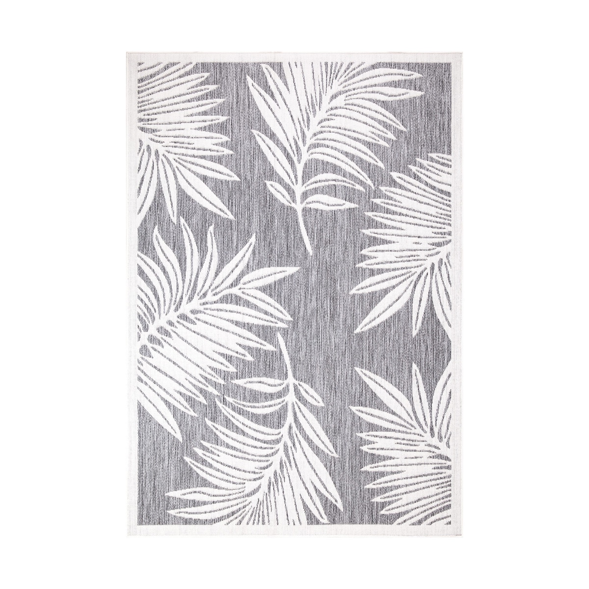 Dywan na zewnątrz i do wnętrz roślinny Sunny 4680 Szary Krem 80x250