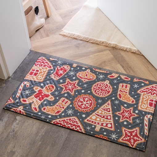 Wycieraczka świąteczna gumowa 45x75 cm Pierniki