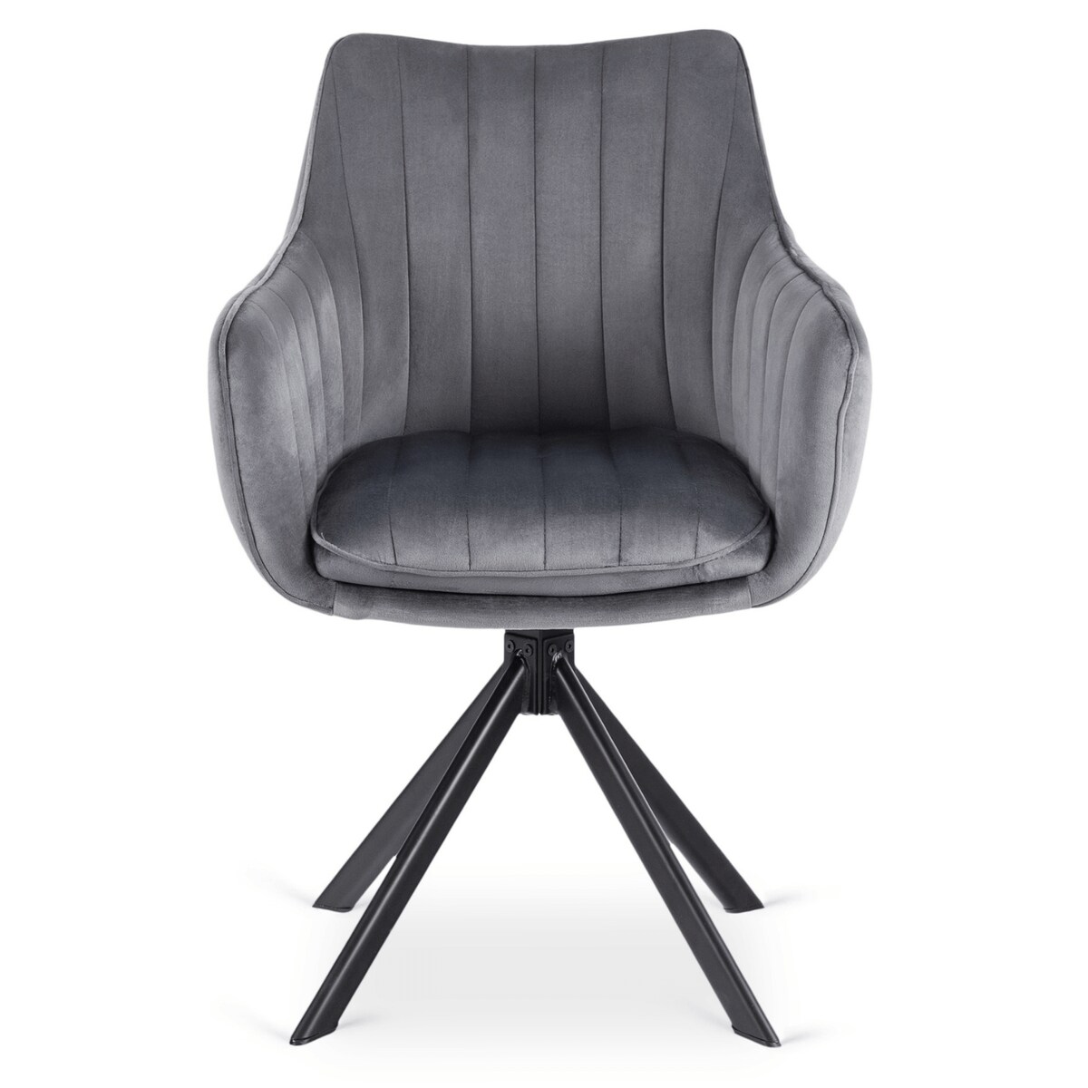 Krzesło Obrotowe Kubełkowe Welurowe Do Jadalni Salonu Szary MUMBAI