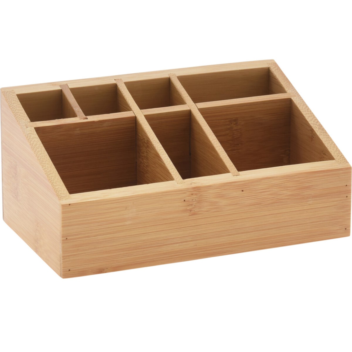 Organizer na kosmetyki bambusowy, naturalny, 17 x 10 x 8 cm, kolor brązowy