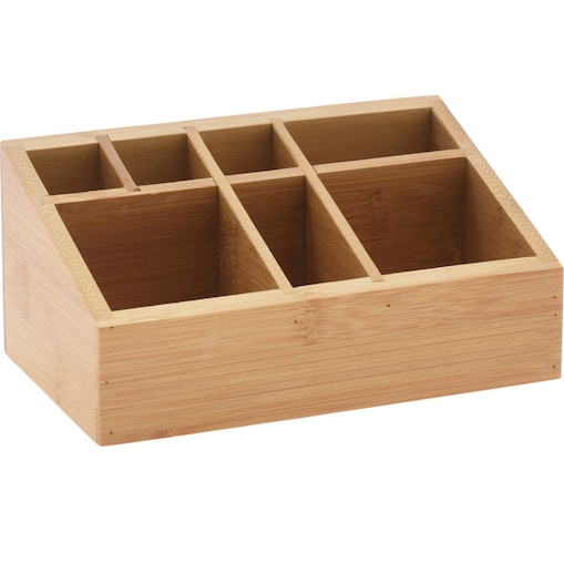 Organizer na kosmetyki bambusowy, naturalny, 17 x 10 x 8 cm, kolor brązowy
