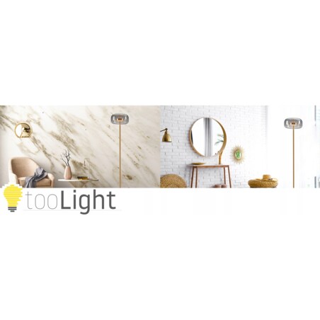 Lampa Podłogowa Stojąca Led Złota