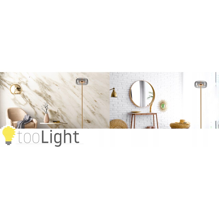 Lampa Podłogowa Stojąca Led Złota