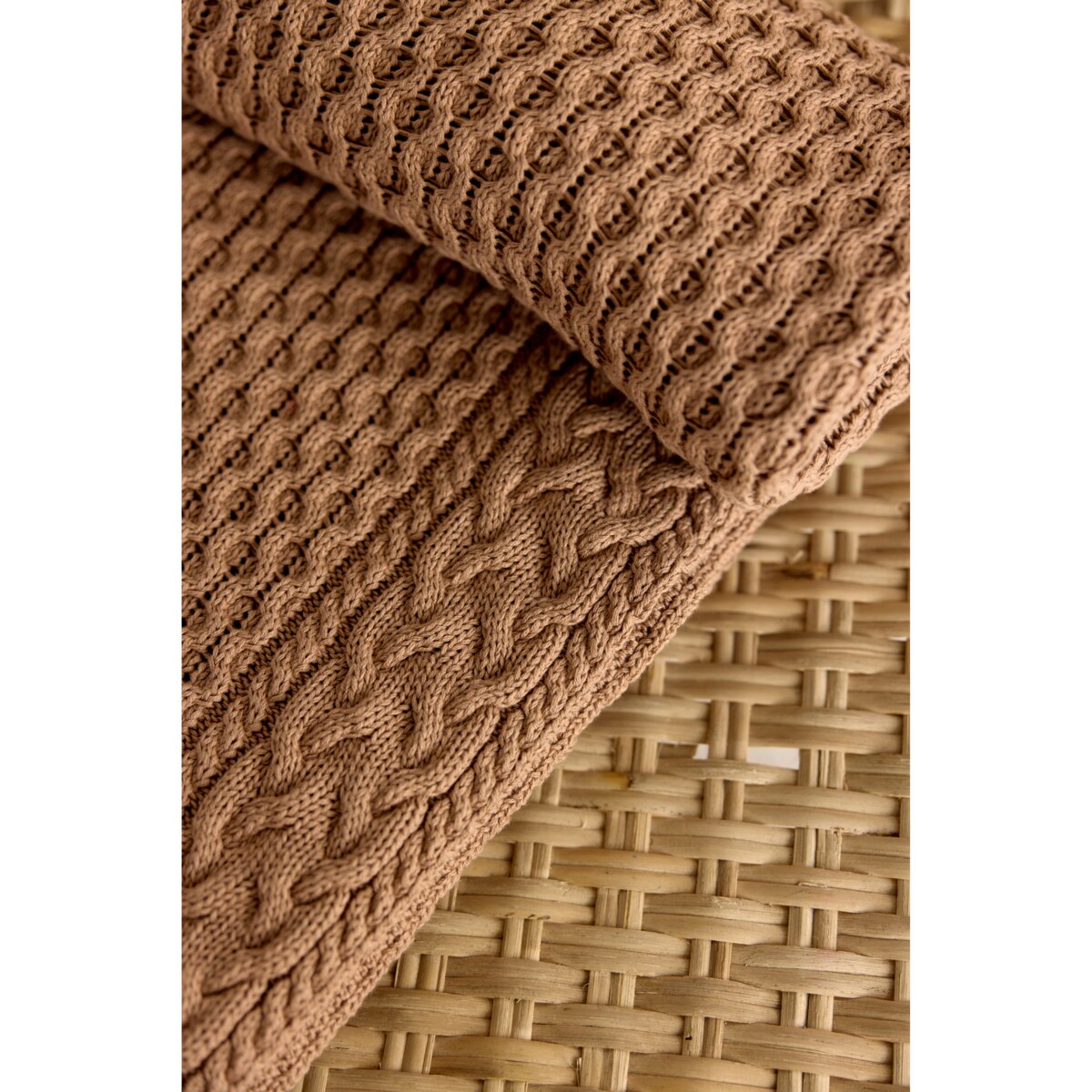 Pled ozdobny karmelowy, 130 x 160 cm, La Manta