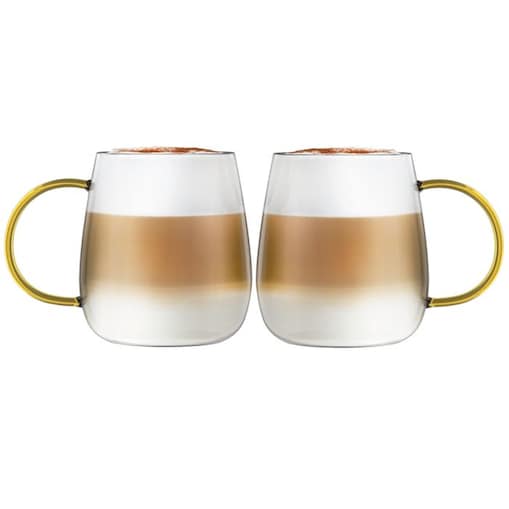 Komplet 2 szklanek z żółtym uchem 400 ml Bolla 1173