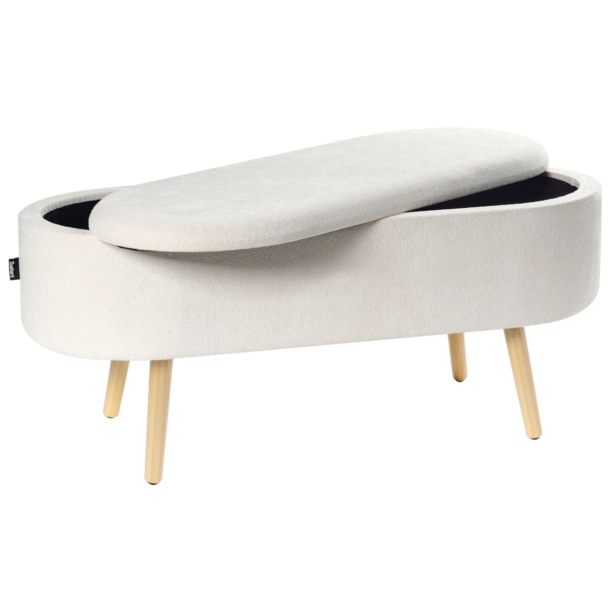 Ława OKLAHOMA Tkanina szenilowa Złamana biel