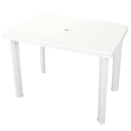 vidaXL Stół ogrodowy, biały, 101 x 68 x 72 cm, plastikowy