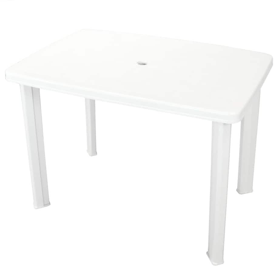 vidaXL Stół ogrodowy, biały, 101 x 68 x 72 cm, plastikowy