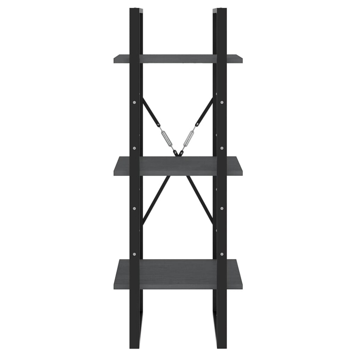 vidaXL Regał na książki, 3 półki, szary, 40x30x105 cm, drewno sosnowe