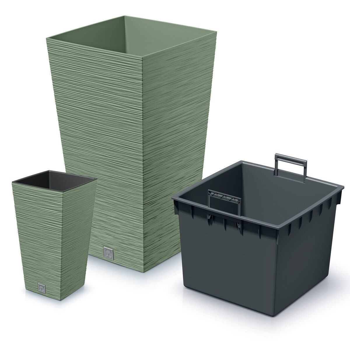 Doniczka Donica Ogrodowa 24 Cm Kwadratowa Na Taras Do Ogrodu Domu Zielona