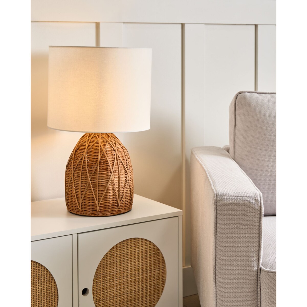 Lampa stołowa NILWALA Rattan Naturalny