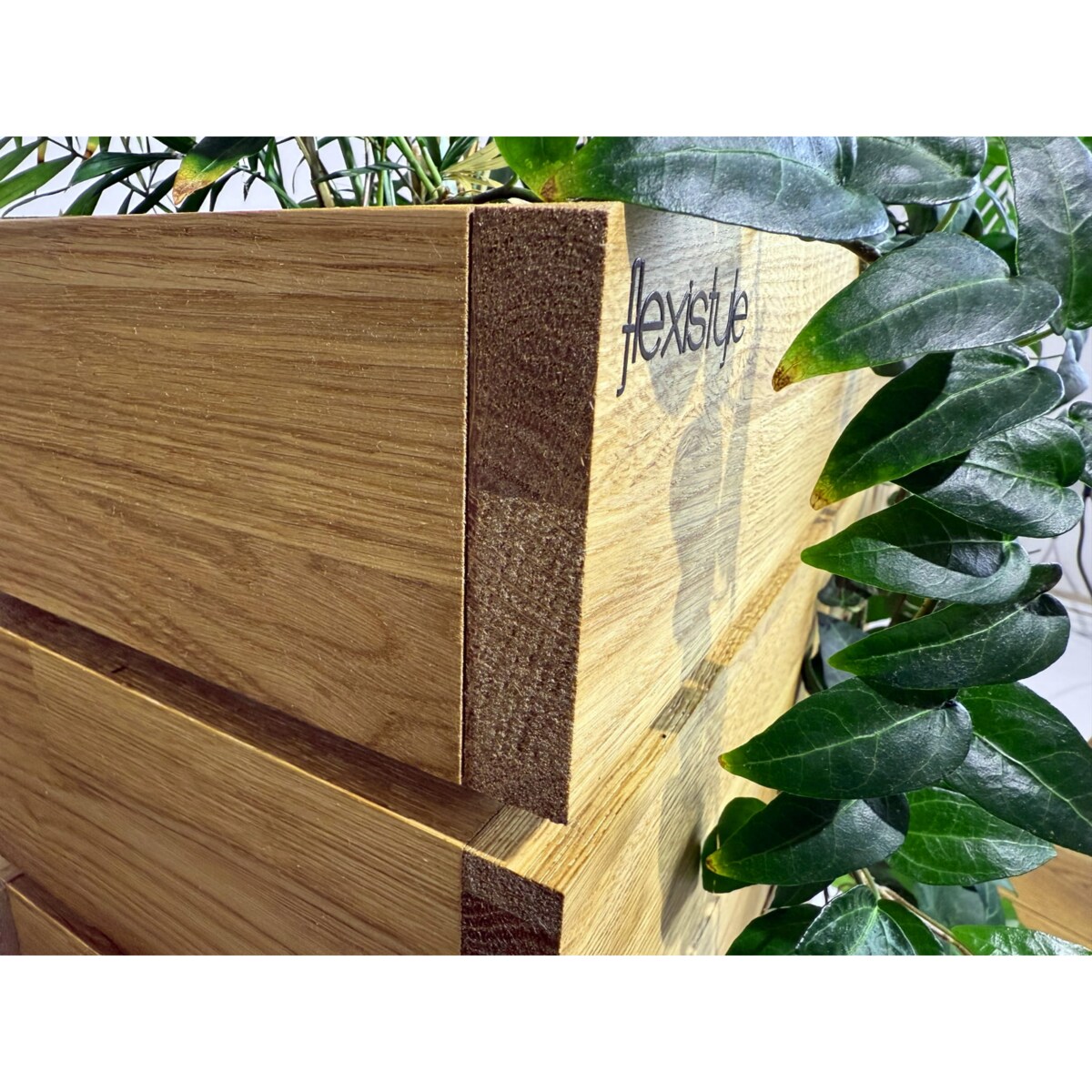 Donica drewniana dębowa na taras do salonu 60x20x20cm