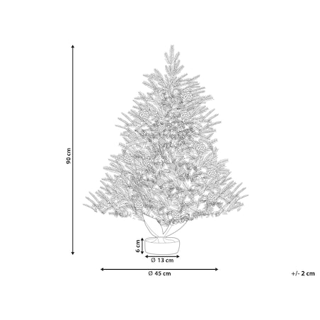Ośnieżona sztuczna choinka świąteczna LED MALIGNE 90 cm Biały