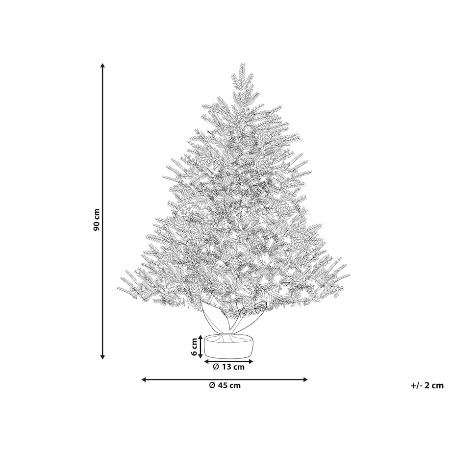 Ośnieżona sztuczna choinka świąteczna LED MALIGNE 90 cm Biały