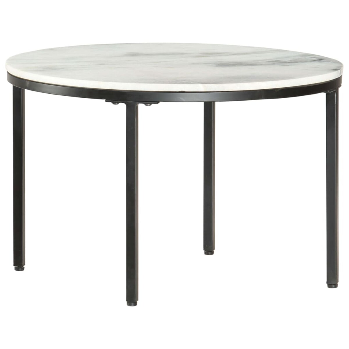 vidaXL Stolik kawowy, biało-czarny, Ø65 cm, prawdziwy marmur
